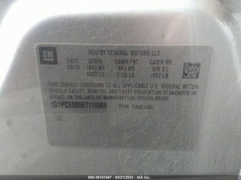 2014 CHEVROLET CRUZE 1LT - 1G1PC5SB5E7110969