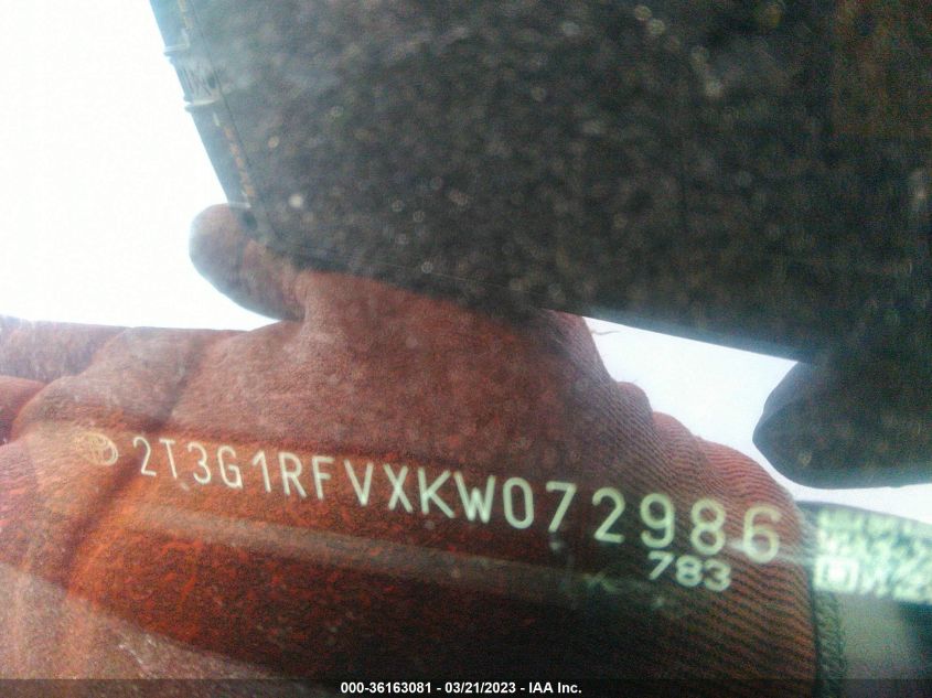 2019 TOYOTA RAV4 LE - 2T3G1RFVXKW072986