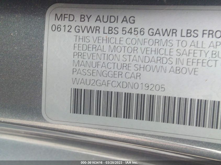 2013 AUDI A7 3.0 PRESTIGE - WAU2GAFCXDN019205
