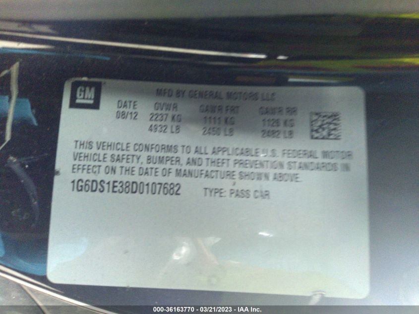 2013 CADILLAC CTS COUPE PREMIUM 1G6DS1E38D0107682