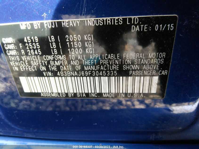 2015 SUBARU LEGACY 2.5I LIMITED - 4S3BNAJ69F3045335