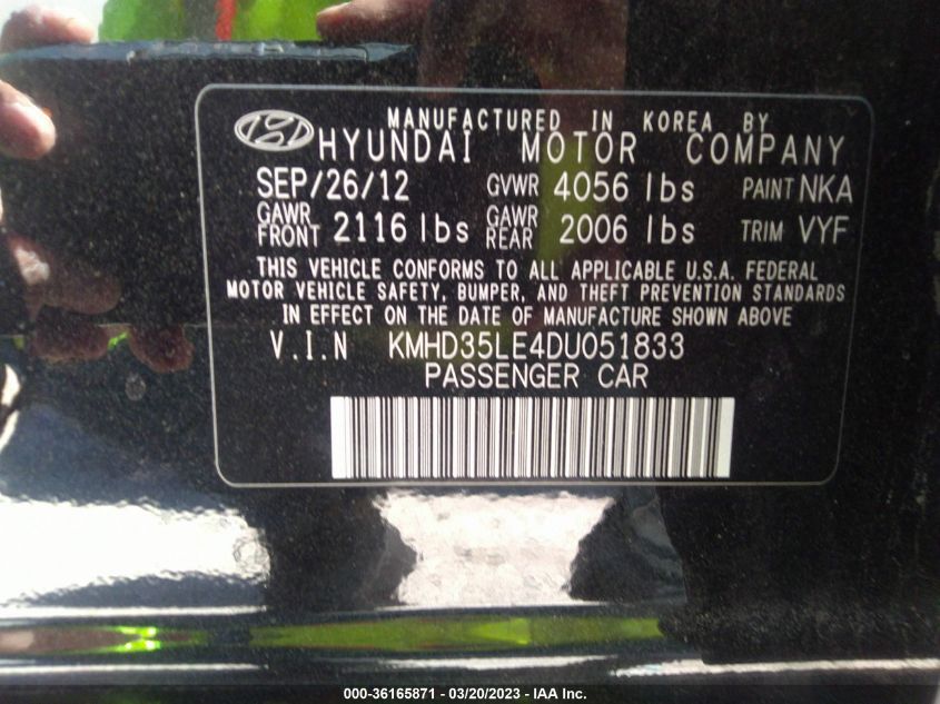 2013 HYUNDAI ELANTRA GT - KMHD35LE4DU051833