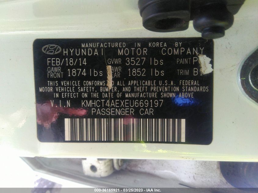 2014 HYUNDAI ACCENT GLS - KMHCT4AEXEU669197