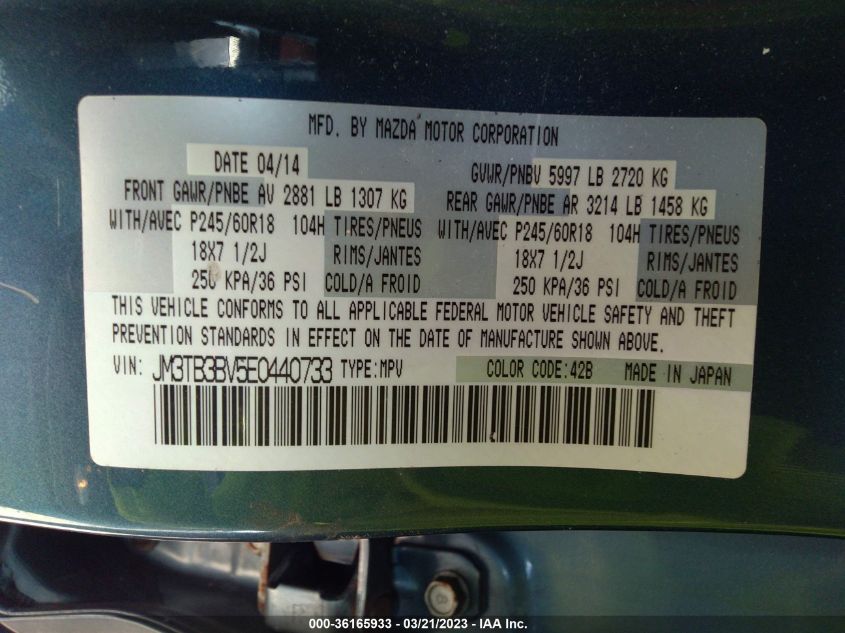 2014 MAZDA CX-9 SPORT - JM3TB3BV5E0440733