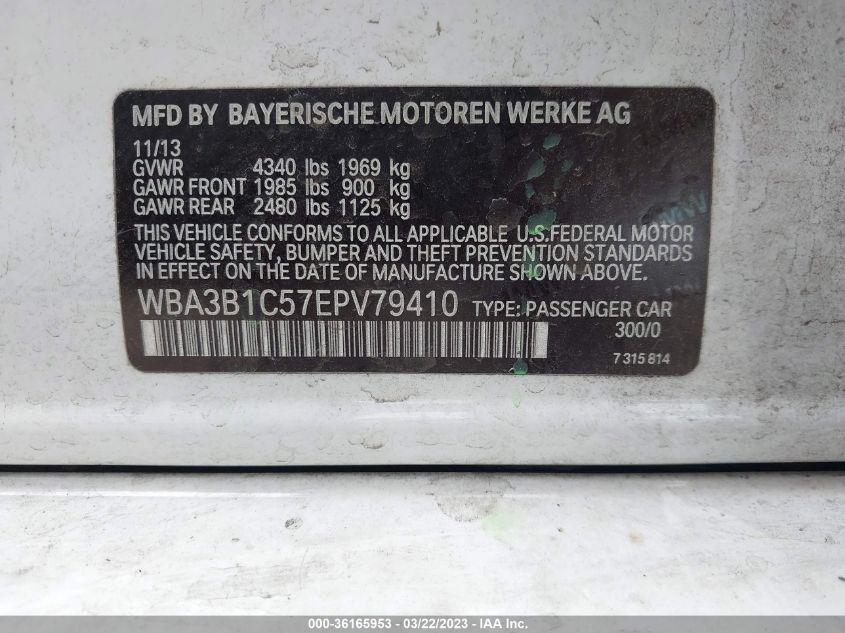 2014 BMW 3 SERIES 320I - WBA3B1C57EPV79410