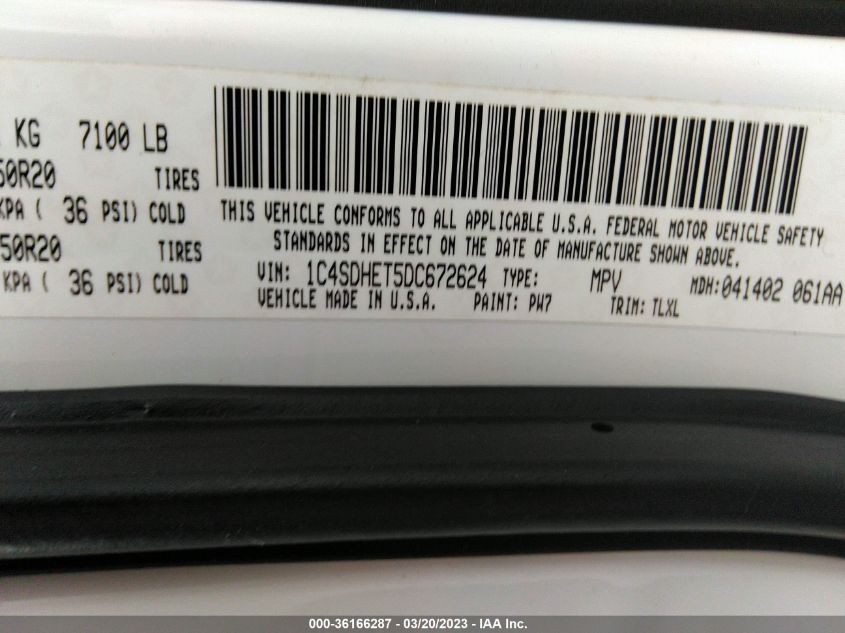 2013 DODGE DURANGO CITADEL - 1C4SDHET5DC672624