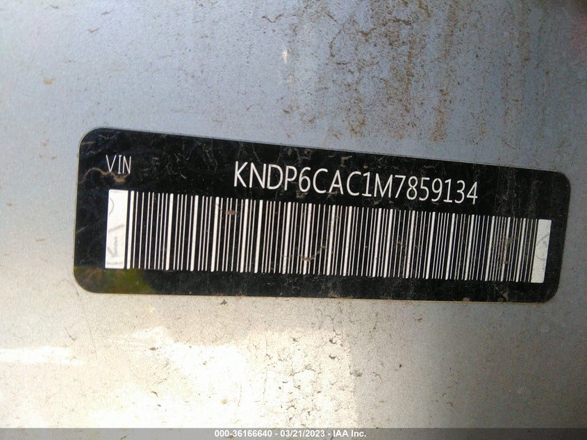 VIN KNDP6CAC1M7859134 2021 KIA SPORTAGE S