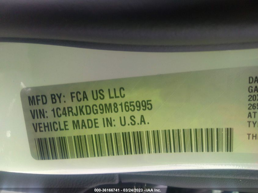 2021 JEEP GRAND CHEROKEE L OVERLAND 1C4RJKDG9M8165995