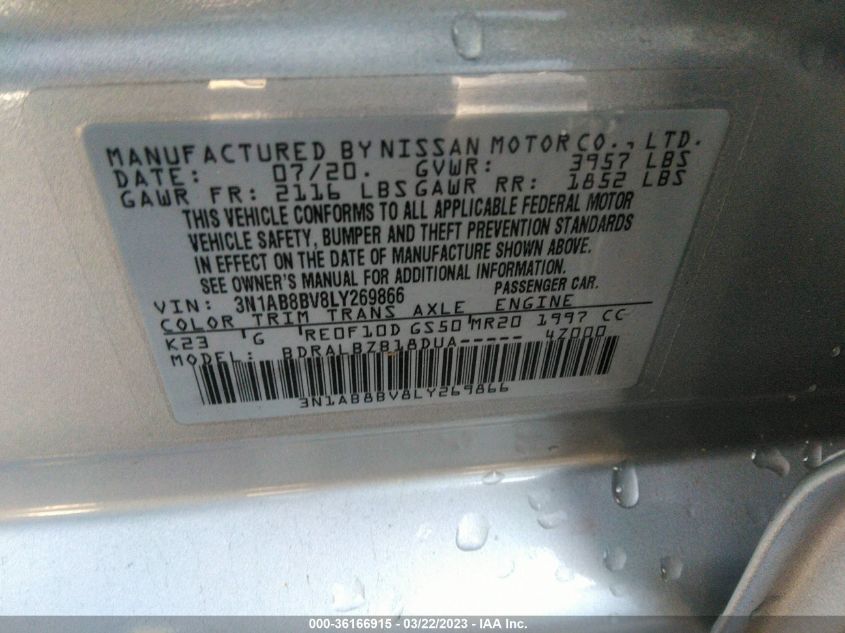 2020 NISSAN SENTRA S - 3N1AB8BV8LY269866