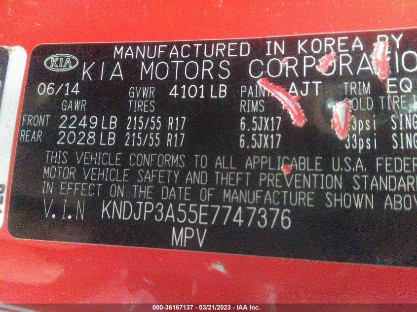 2014 KIA SOUL + - KNDJP3A55E7747376