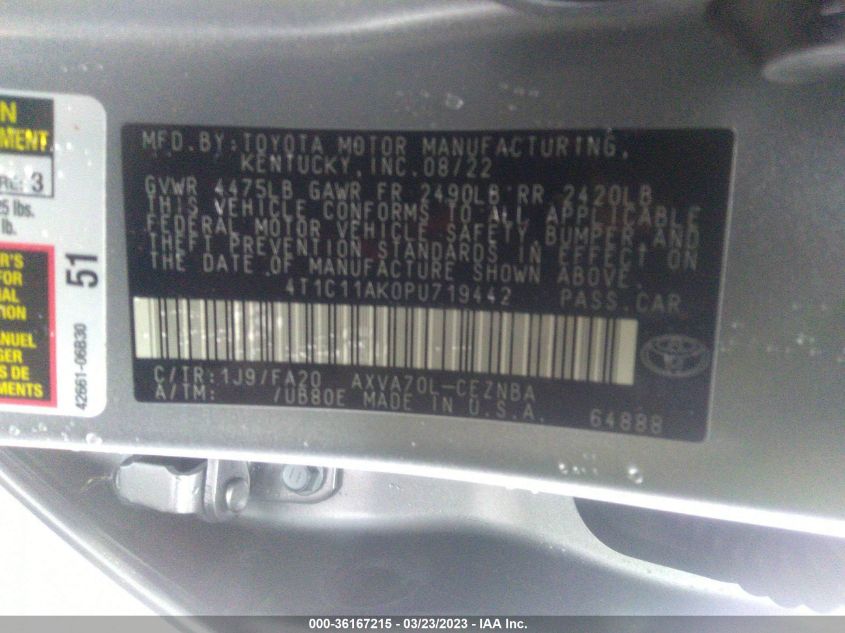 2023 TOYOTA CAMRY LE - 4T1C11AKOPU719442