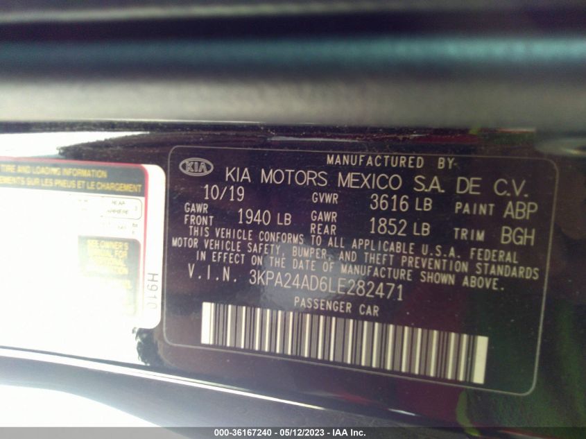 2020 KIA RIO S - 3KPA24AD6LE282471