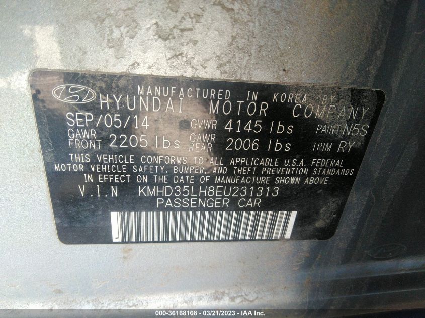 2014 HYUNDAI ELANTRA GT - KMHD35LH8EU231313