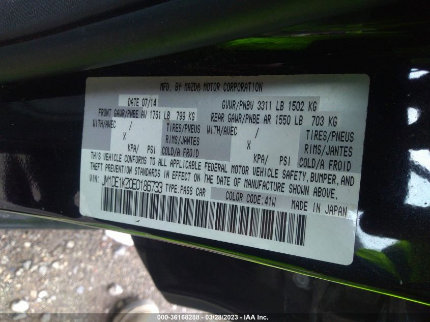 2014 MAZDA MAZDA2 SPORT - JM1DE1KZ0E0186733