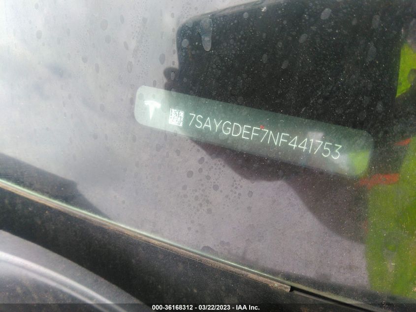 2022 TESLA MODEL Y PERFORMANCE - 7SAYGDEF7NF441753