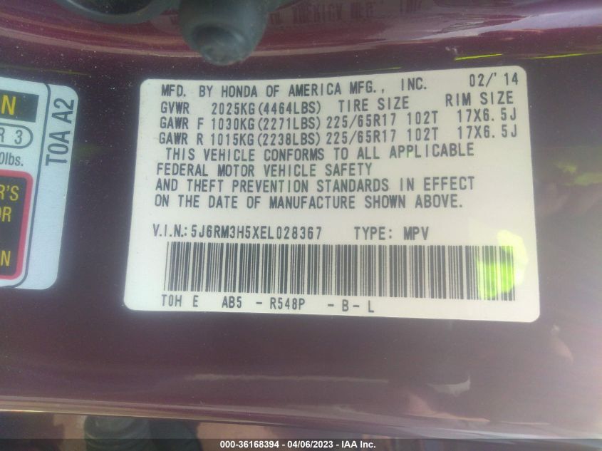 2014 HONDA CR-V EX - 5J6RM3H5XEL028367