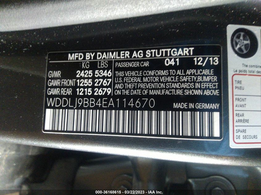 2014 MERCEDES-BENZ CLS-CLASS CLS 550 WDDLJ9BB4EA114670