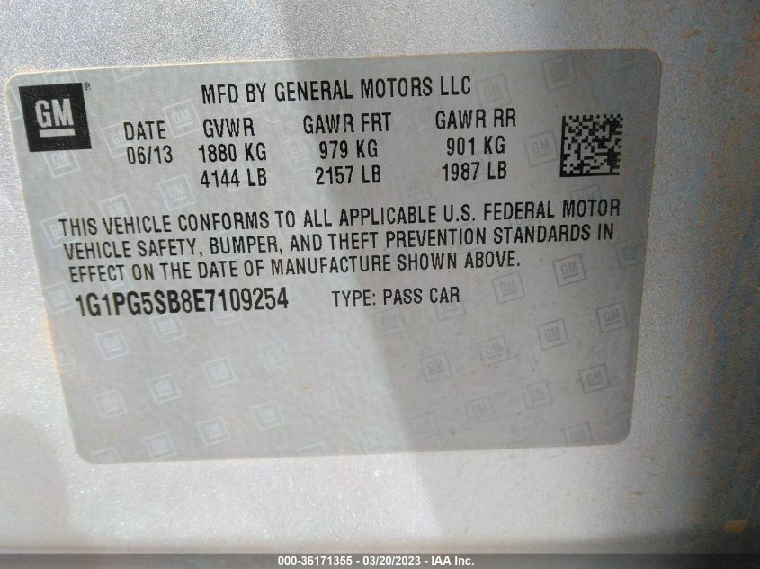 2014 CHEVROLET CRUZE LTZ - 1G1PG5SB8E7109254