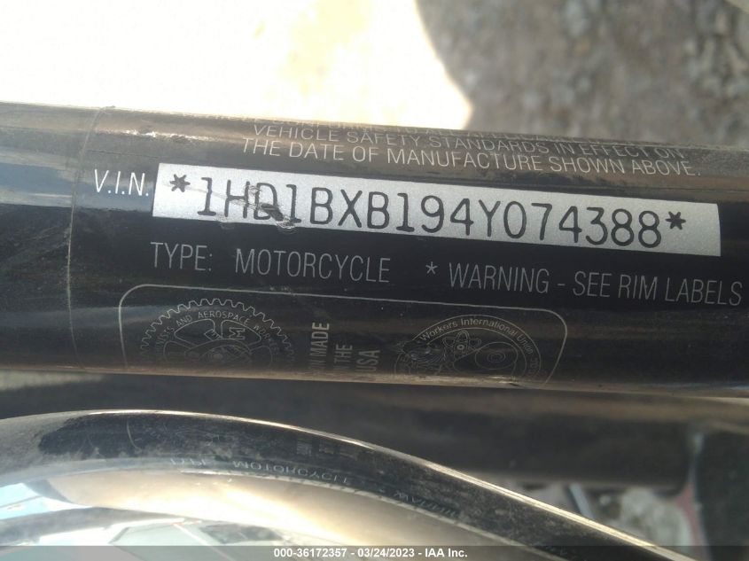 2004 HARLEY-DAVIDSON FLSTFI 1HD1BXB194Y074388