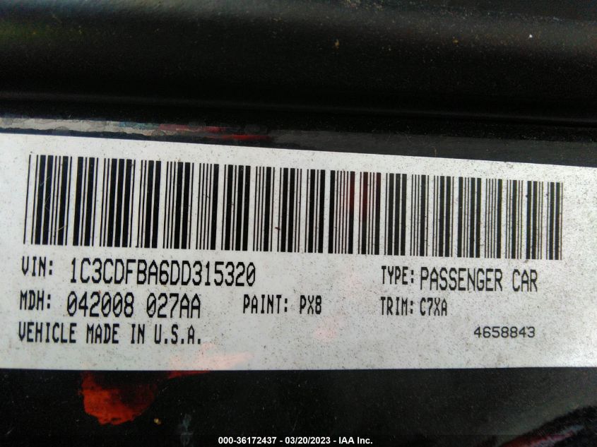 2013 DODGE DART SXT - 1C3CDFBA6DD315320