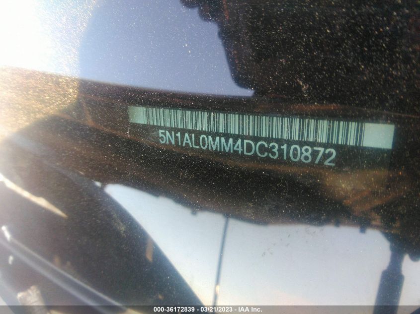2013 INFINITI JX - 5N1AL0MM4DC310872