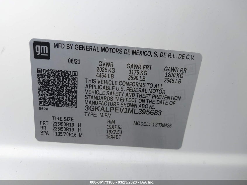 VIN 3GKALPEV1ML395683 2021 GMC TERRAIN SLT