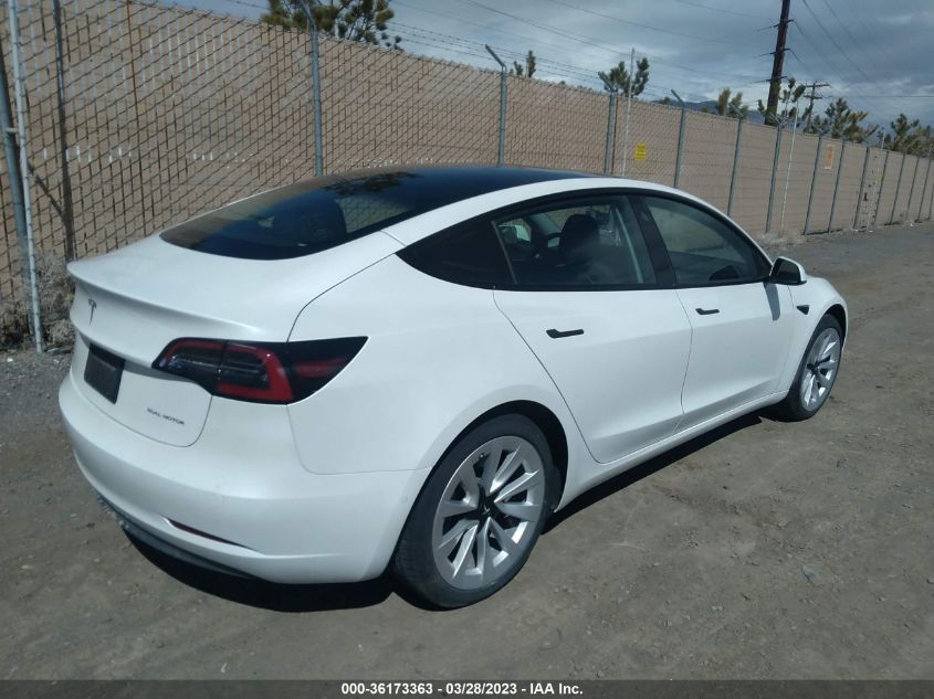 2022 TESLA MODEL 3 LONG RANGE - 5YJ3E1EBXNF268352