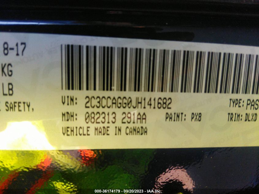 2018 CHRYSLER 300 300S - 2C3CCAGG0JH141682