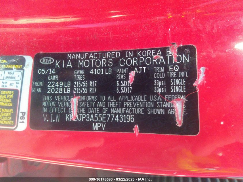2014 KIA SOUL + - KNDJP3A55E7743196