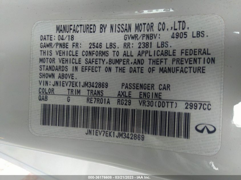 2018 INFINITI Q60 3.0T LUXE JN1EV7EK1JM342869