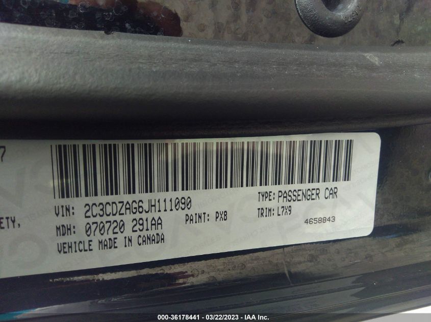 2018 DODGE CHALLENGER SXT - 2C3CDZAG6JH111090