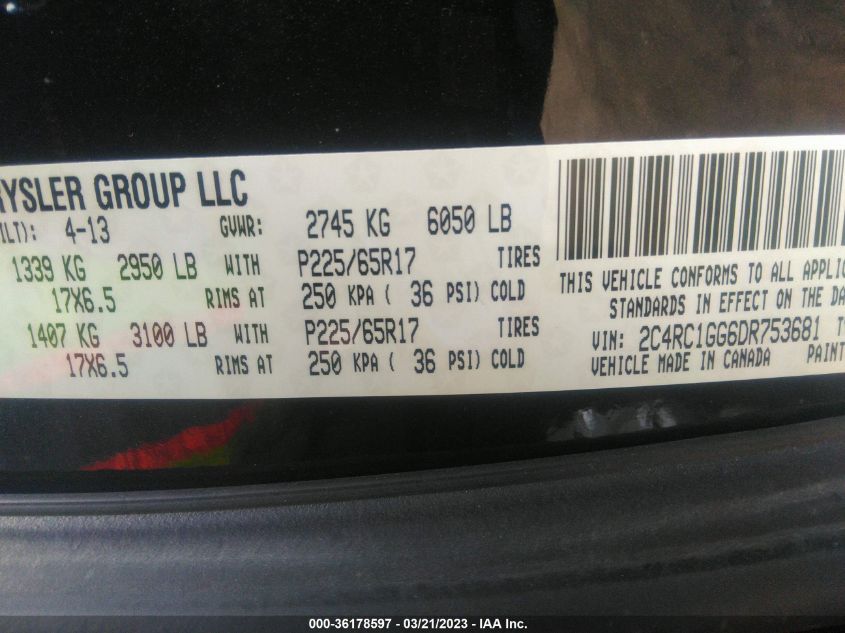 2013 CHRYSLER TOWN & COUNTRY LIMITED - 2C4RC1GG6DR753681