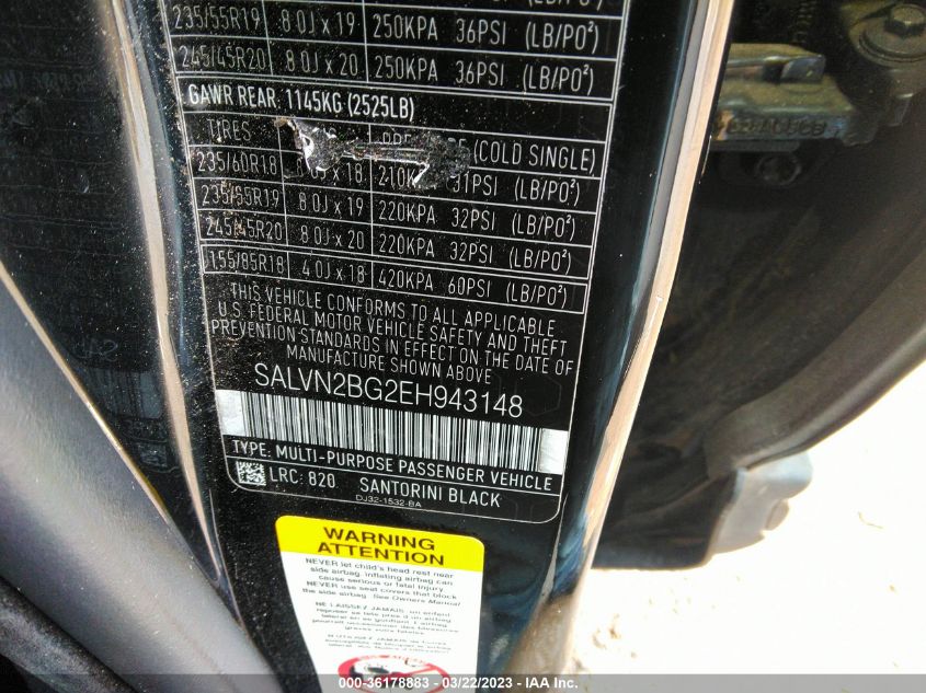 2014 LAND ROVER RANGE ROVER EVOQUE PURE - SALVN2BG2EH943148