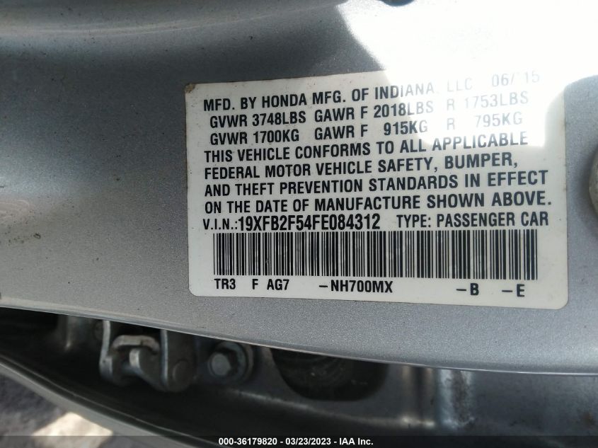 2015 HONDA CIVIC LX - 19XFB2F54FE084312