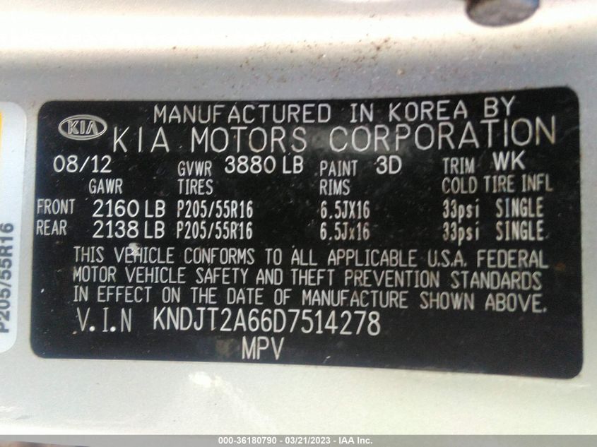 2013 KIA SOUL + - KNDJT2A66D7514278