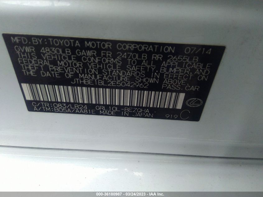 2014 LEXUS GS 350 - JTHBE1BL2E5042962