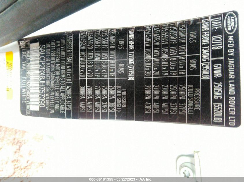 2018 LAND ROVER DISCOVERY SPORT SE - SALCP2RX8JH757390