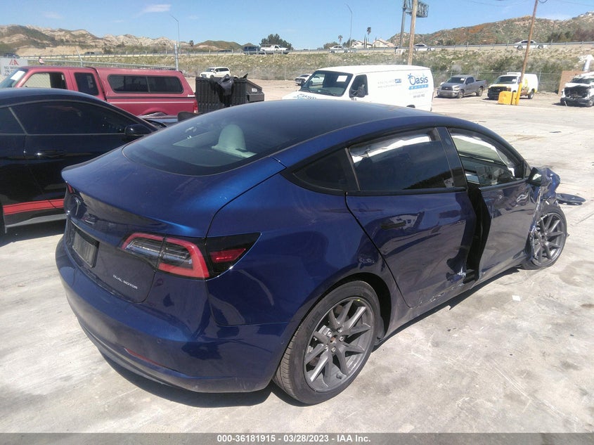VIN 5YJ3E1EB1NF347568 2022 TESLA MODEL 3 LONG RANGE