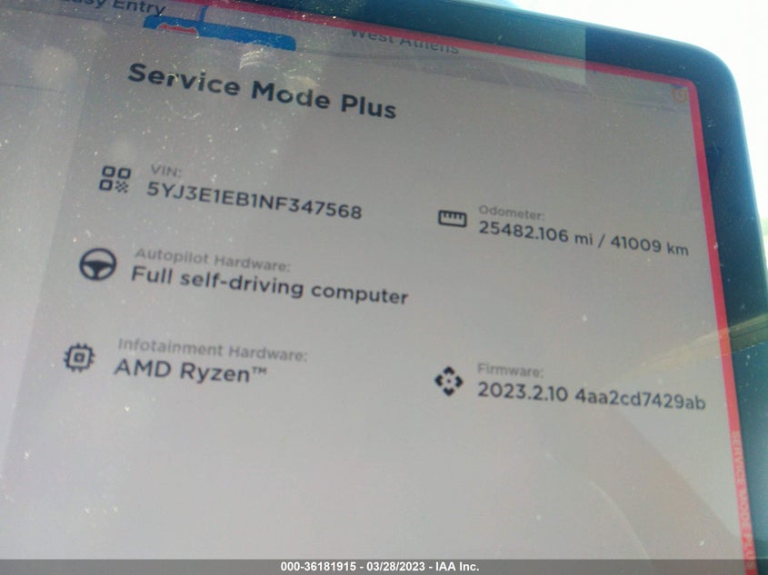 VIN 5YJ3E1EB1NF347568 2022 TESLA MODEL 3 LONG RANGE