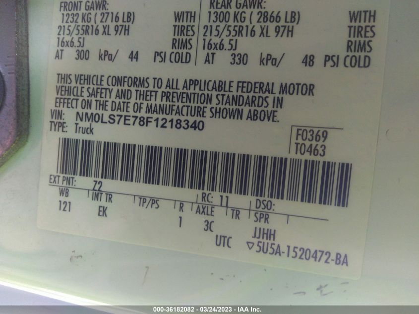 2015 FORD TRANSIT CONNECT XL - NM0LS7E78F1218340