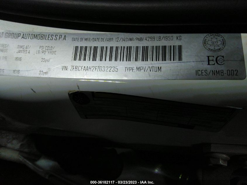 2015 FIAT 500L POP - ZFBCFAAH2FZ032235