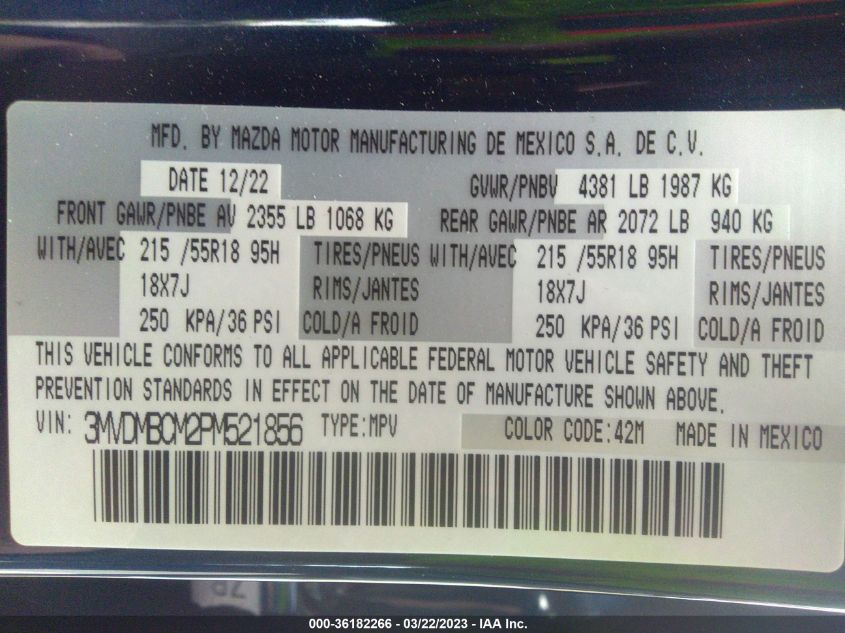 2023 MAZDA CX-30 2.5 S PREFERRED PACKAGE - 3MVDMBCM2PM521856
