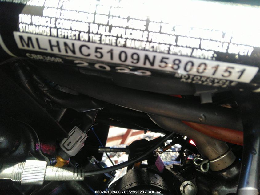 2022 HONDA CBR300 R MLHNC5109N5800151