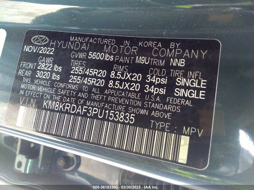 2023 HYUNDAI IONIQ 5 LIMITED - KM8KRDAF3PU153835