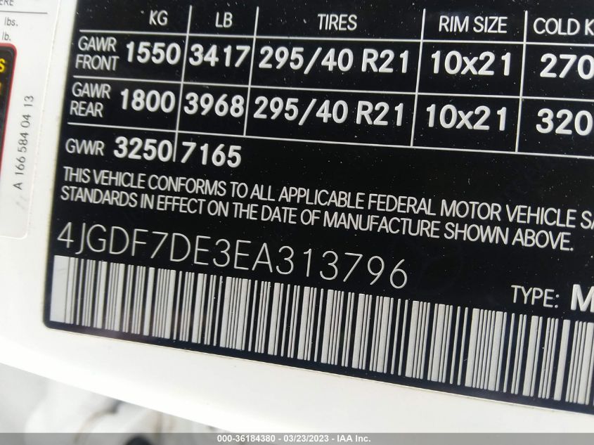 2014 MERCEDES-BENZ GL-CLASS GL 550 4JGDF7DE3EA313796