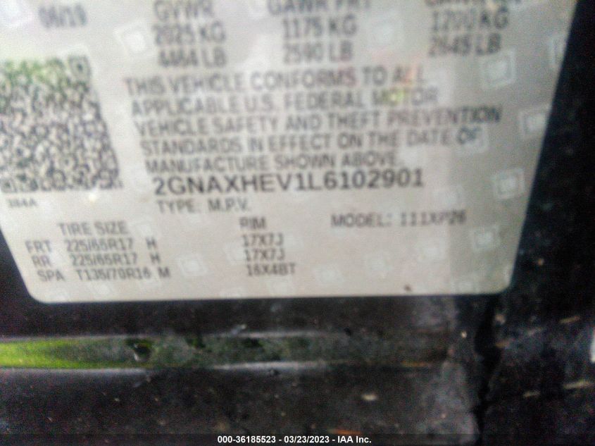 2020 CHEVROLET EQUINOX LS - 2GNAXHEV1L6102901