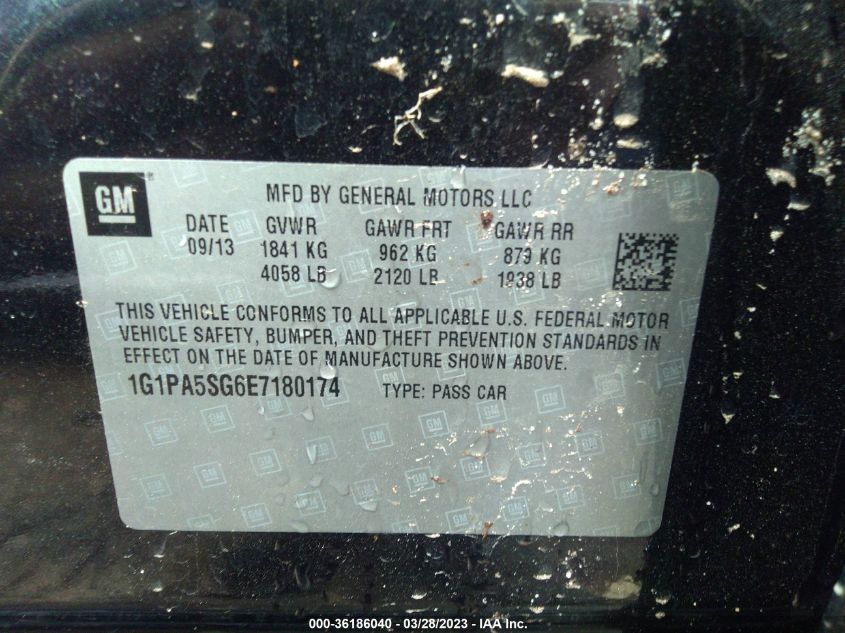 2014 CHEVROLET CRUZE LS - 1G1PA5SG6E7180174