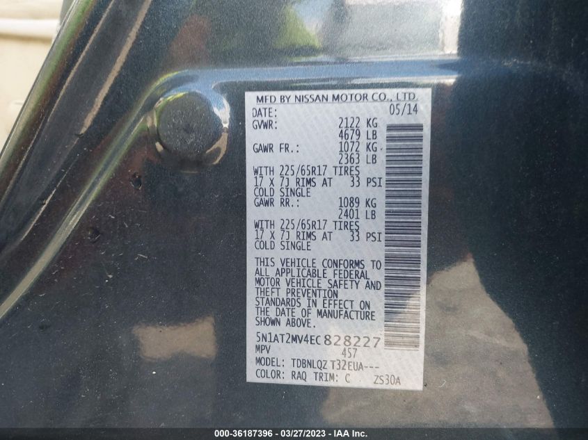 2014 NISSAN ROGUE SV - 5N1AT2MV4EC828227