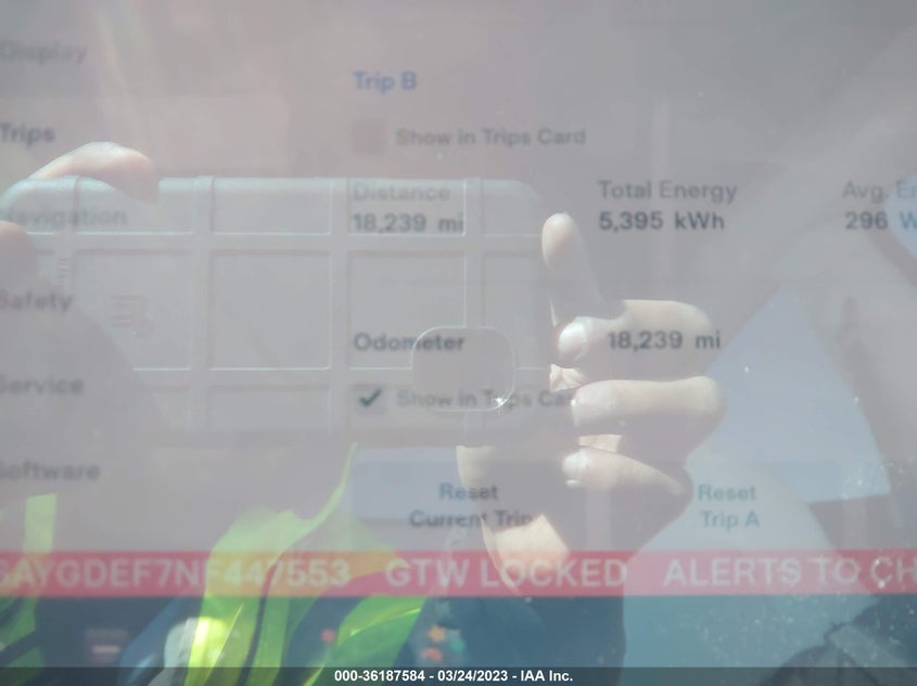 VIN 7SAYGDEF7NF447553 2022 TESLA MODEL Y PERFORMANCE