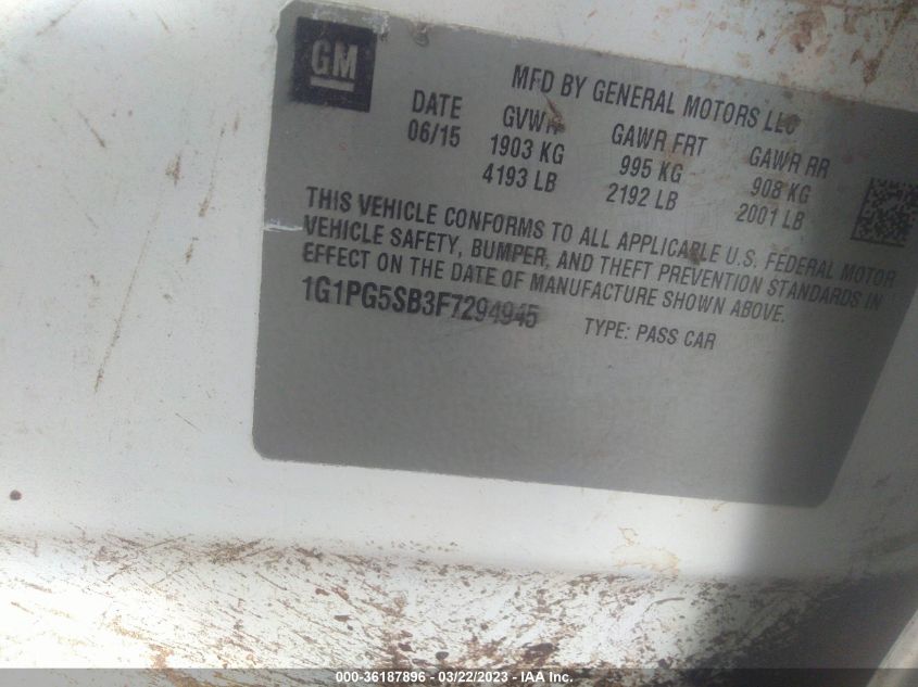 2015 CHEVROLET CRUZE LTZ - 1G1PG5SB3F7294945